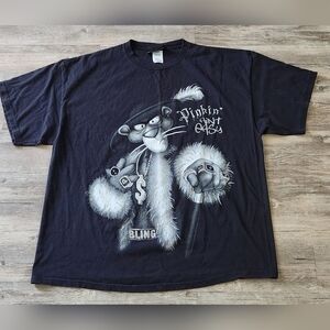 Vintage Pink Panther "Pinkin Aint‎ Easy" hip-hop T-shirt size 2XL